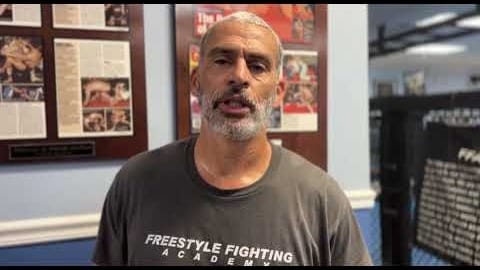 Zerek Jolly speaking to camera at Freestyle Fighting Academy